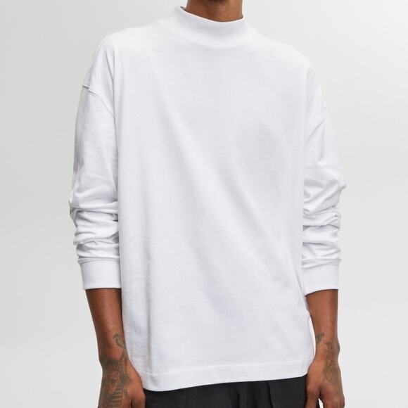 Mode of One Men's Long-Sleeve Oversized-Fit T-Shirt, White XL - Picture 2 of 7